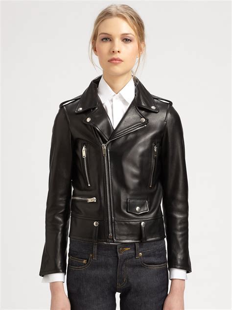 st laurent leather biker jacket.